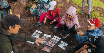 Youngsters learning about the wonders of Alpine forests - Photograph taken by M. Spöttl, © Nagelfluhkette Nature Park
